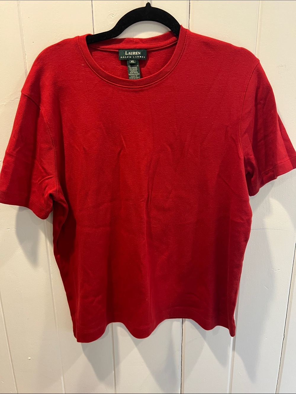 Lauren Ralph Lauren Men’s Bright Red Short Sleeve Crewneck Tee 100% Cotton